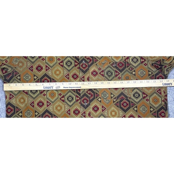 Bill Blass Tribal Button Up Shirt Men’s L Vintage Southwestern Aztec Indian - Picture 5 of 6